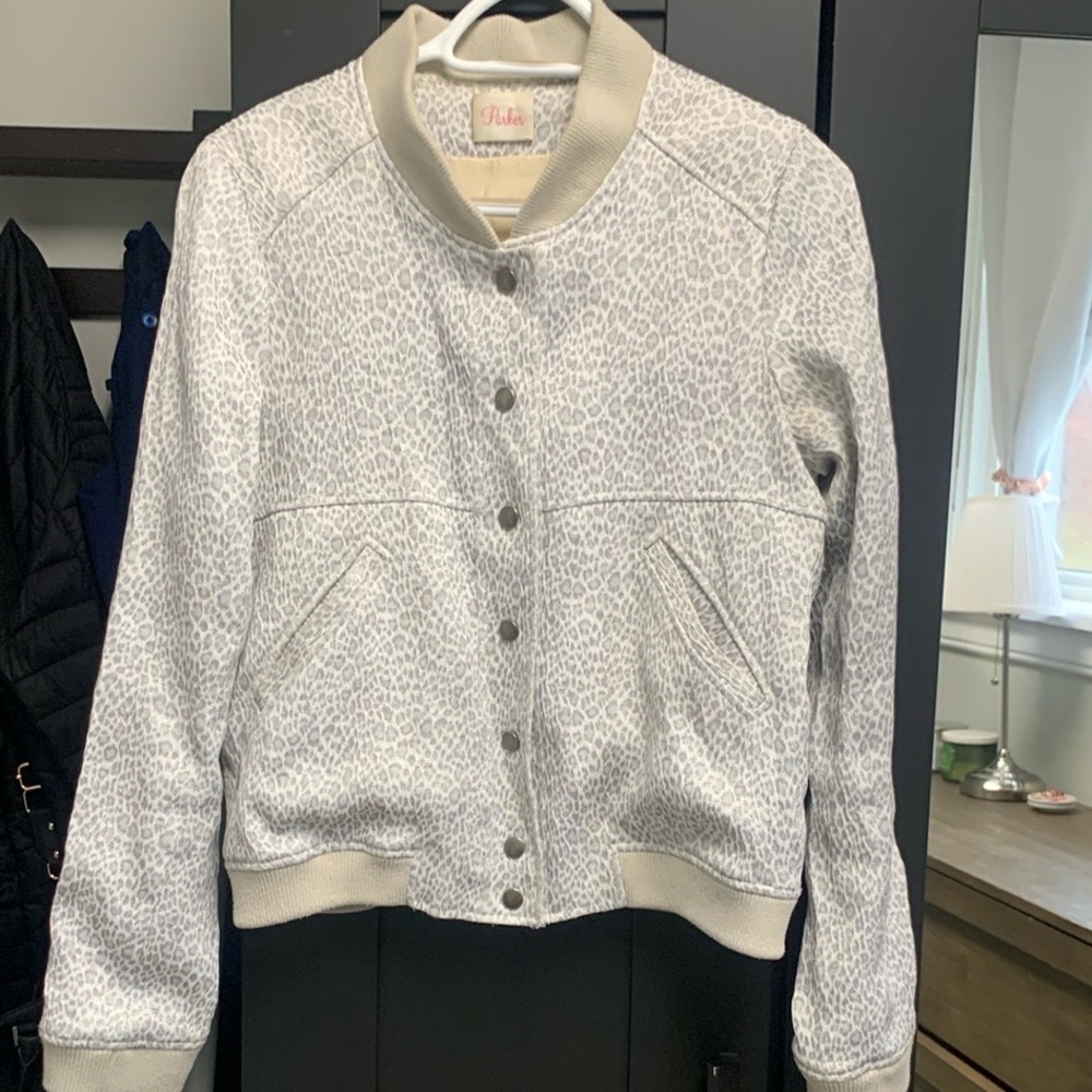 ✨4 for $20✨ Parker Gray and Cream Bomber Jacket Soft Textured Design